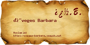 Üveges Barbara névjegykártya